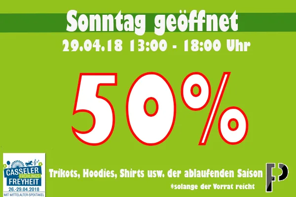 Fan Point am Sonntag geöffnet!