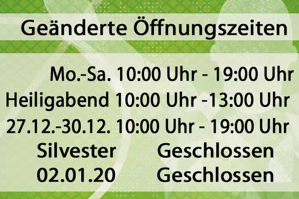 Öffnungszeiten im Dezember