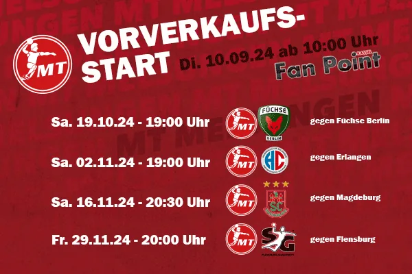 🎟️ Vorverkauf für die Heimspiele der MT Melsungen in der Rothenbachhalle startet! 🏟️