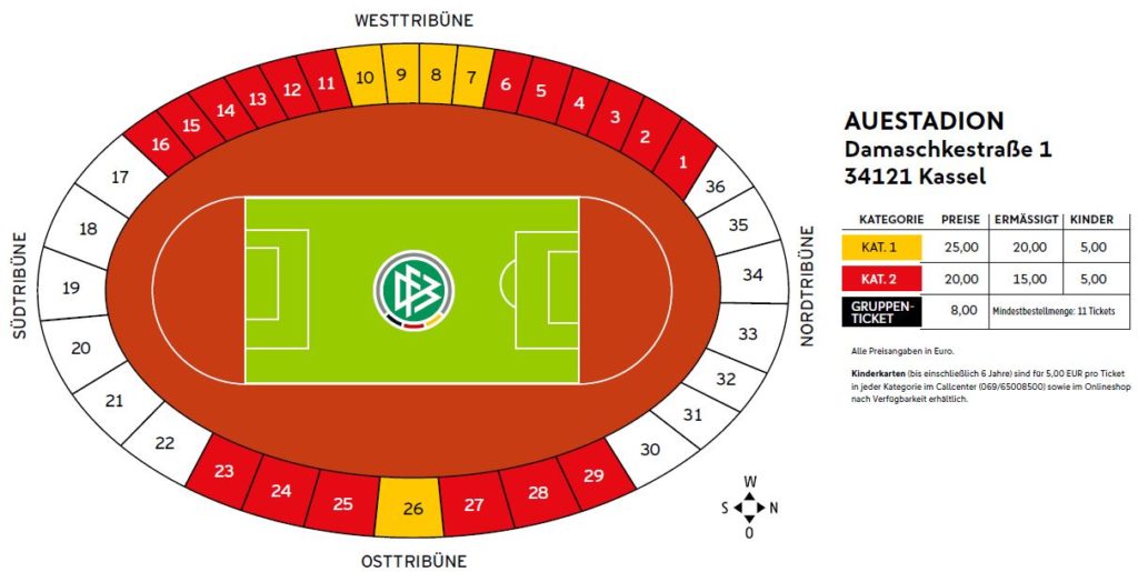 Stadionplan Auestadion Kassel - Fan Point Kassel